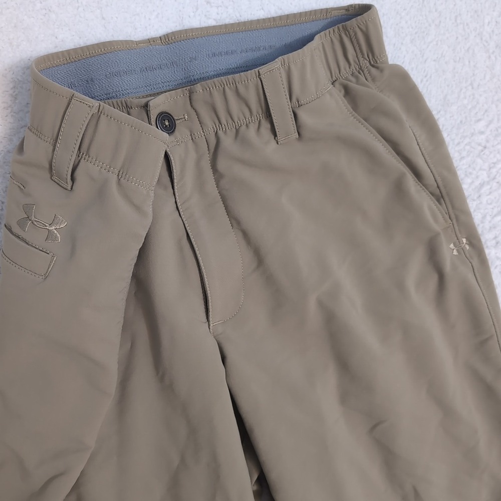 Under‎ Armour The Showdown Golf Pants Match Play Beige Nylon Stretch 34x30 EUC